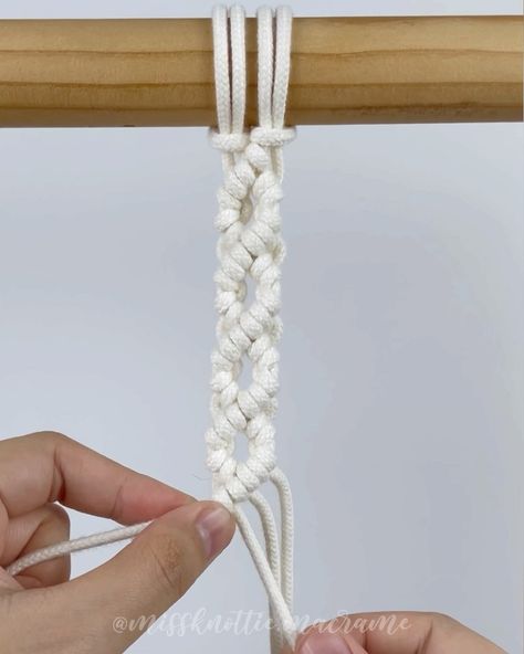 Miss Knottie ❤️ on Instagram: “💎Endless diamonds chain tutorial for beginners ✨You definitely can use this lovely pattern for any projects such as wall hanging,…” Diamond Macrame Tutorial, Easy Macrame For Beginners, Macrame Chain Tutorial, Hanging Plants Indoor Ideas, Macrame Chain, Macrame Tutorial Beginner, Plants Indoor Ideas, Diy Macrame Plant Hanger Pattern, Chain Tutorial