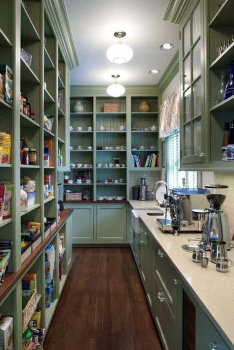 30 Brilliantly Organized Pantry Ideas To Maximize Your Storage Appliance Pantry, Desain Pantry Dapur, Hiasan Dalaman Rumah, Dream Pantry, House Pantry, Pantry Inspiration, Perfect Pantry, Pantry Room, Desain Pantry