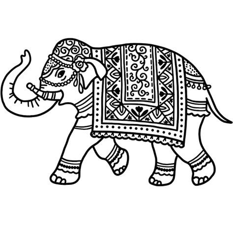 Chain stitch is a basic embroidery stitch that is easy to learn and versatile. It is made up of a series of linked loops that form a chain-like pattern. Chain stitch can be used to create a variety of effects, from simple outlines to complex patterns. Pichwai Elephant Sketch, How To Draw Elephant, Elephant Outline Drawing, Indian Elephant Drawing, Chain Stitch Design, Elephant Art Drawing, Elephant Line Drawing, Indian Elephant Art, Elephant Template