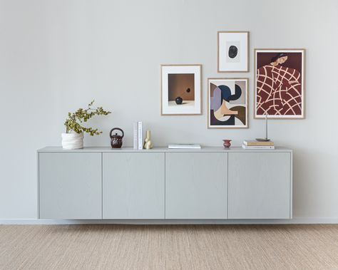 Ikea living room ideas: 9 ways to create a stylish and functional space | Billy Ikea, Ikea Living Room, Ikea Besta, Console Storage, Ikea Frames, Oak Doors, Wood Console, Living Room Storage, Oak Veneer