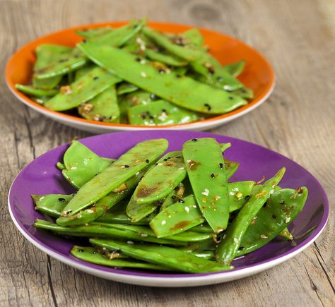 Sesame Snow Pea Salad by spache the spatula Snow Pea Salad Recipe, Snow Pea Salad, Teriyaki Chicken Breast, Peas Salad, Mango Salsa Salmon, Snow Pea, Slaw Dressing, Fried Broccoli, Apricot Chicken