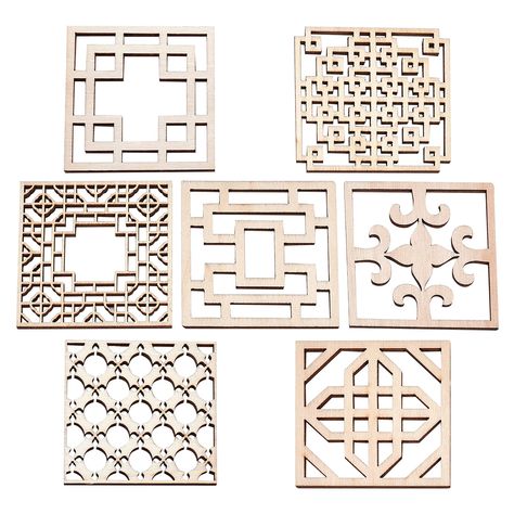 PRICES MAY VARY. ❤[PACKAGE AND SIZE]: 7Sets include 14pcs of wooden carved onlay appliques with hollow-carved design, about 2.5 inch/6.3cm long, 2.5 inch/6.3cm wide, 2mm thick. ❤[QUALITY MATERIAL]: Made of high-quality rubber wood, natural, environmentally friendly, safe and durable. ❤[CREATIVE DIY] : Unpainted furniture home decoration is light-colored, so it is easy to create. You can use your favorite color paint. ❤[CLASSICAL STYLE]: The hollow-carved wood carving applique design combines chi Unpainted Furniture, Furniture Overlays, Dresser Bed, Cabinet Wardrobe, Electric Guitar Design, Inlay Furniture, Home Window, Window Decoration, Carved Designs