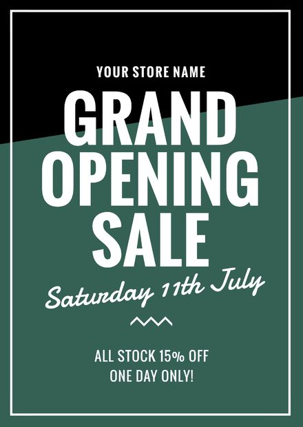 Retail Store Grand Opening Sale Block Color Template Grand Opening Poster Design Ideas, Store Grand Opening, Simple Poster Design, Pet Store Ideas, Grand Open, Color Template, Print Marketing, Real Estate Marketing Design, Business Promo