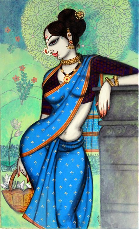 Rajasthani Painting, Indian Traditional Paintings, Modern Indian Art, Indian Women Painting, Saree Painting, Indian Art Gallery, Soyut Sanat Tabloları, Madhubani Art, Indian Folk Art