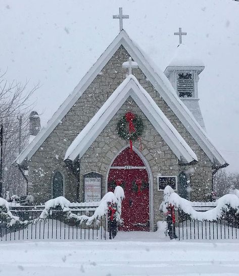 Image may contain: snow, tree, sky and outdoor Old Country Churches, Take Me To Church, Church Pictures, Episcopal Church, Cathedral Church, Country Church, Church Building, Old Churches, Church Architecture