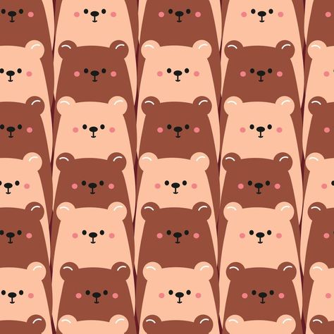 seamless pattern cartoon bear. cute wallpaper for kids, textile, fabric paper Bear Cute Wallpaper, Cozy Critters, Wallpaper For Kids, Gallery Wall Nursery, Bear Fabric, Bear Cute, Cute Wallpaper, Cartoon Bear, Pretty Wallpaper Iphone