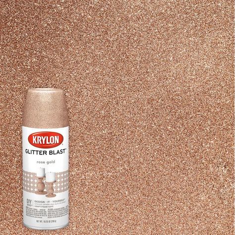 Krylon Glitter Blast Specialty Gloss Rose Gold Glitter Spray Paint (NET WT. 10.25-oz) in the Spray Paint department at Lowes.com Gold Glitter Spray Paint, Glitter Spray Paint, Glamour Decor, Rose Gold Christmas, Glitter Spray, Gold Spray Paint, Glitter Flake, Mineral Spirits, Gold Diy