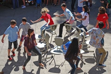 Musical chairs is fun for everyone. Company Party Games, Pantyhose Bowling, Union College, Musical Chairs, Holiday Party Games, Leather Dining Room Chairs, Adult Party Games, Holiday Games, Fun Party Games