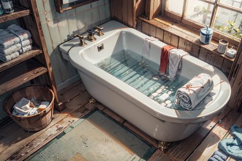 Bathroom Concept Art, Bathroom Scene, Kitchen Background, Props Design, In The Bathtub, Old Anime, Prop Design, Life Is Strange, Shower Room