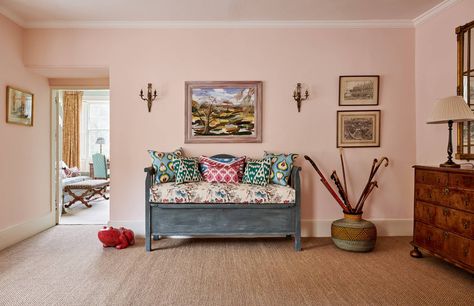 Pink Ground Farrow And Ball Living Rooms, Pink Ground, Pink Ground Bedroom, Middleton Pink Farrow And Ball, Templeton Pink Farrow And Ball, Farrow And Ball Pink Ground, Pink Sitting Room, Pink Ground Farrow And Ball, Pink Living Room Ideas