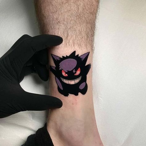 Tattoo Ideas, A Tattoo, Tattoo Ideas Black And White, Pokemon Tattoo Ideas, Gengar Tattoo, Tattoo Ideas Black, Pokemon Tattoo, Tattoo Studio, Maple Leaf Tattoo