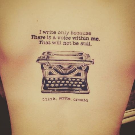 Poet Tattoo, Sylvia Plath Tattoo, Serious Tattoos, Tattoo Ideas Words, Poetry Tattoo, Typewriter Tattoo, Writer Tattoo, Nova Tattoo, Fonts For Tattoos