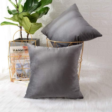 Euro Pillows, Bed Chair, Velvet Throw, Sofa Couch Bed, Grey Velvet, Decorative Throw Pillow Covers, Velvet Cushions, Throw Pillow Cases, Velvet Pillows