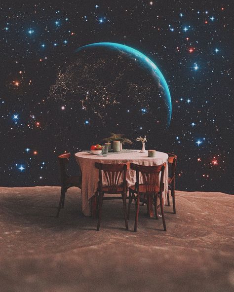 Dinner with a view 🌌🌏 . . . . . . . . . #dreamy #surrealism #magical #collageart | Instagram Surrealism, Dinner With A View, Nice Dream, Instagram Art, Artist On Instagram, Digital Collage, Artist Art, Digital Artist, Instagram A