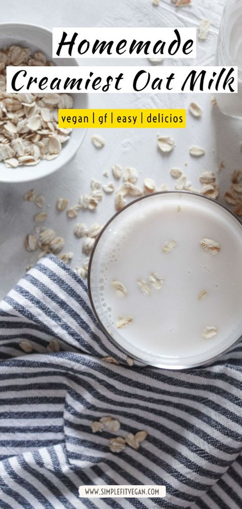 Extra Creamy Oat Milk Recipe, Oatmilk Recipe How To Make, Diy Oatmilk, Oatmilk Recipe, Homemade Oat Milk, Homemade Coconut Milk, Milk Drinks, Oat Milk Recipe, Diy Oat Milk