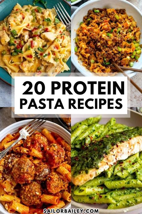 These protein pasta recipes will boost your protein intake without sacrificing flavor. Combine the goodness of pasta with high-protein ingredients to whip up a hearty and satisfying and healthy lunch or dinner recipe! Protein Pasta Recipes Healthy, High Protein Pasta Recipes, Pasta Recipes Healthy, Protein Pasta Recipes, Protein Dinner Recipes, Low Calorie Pasta, High Protein Pasta, Crockpot Pasta Recipes, Pasta Lunch