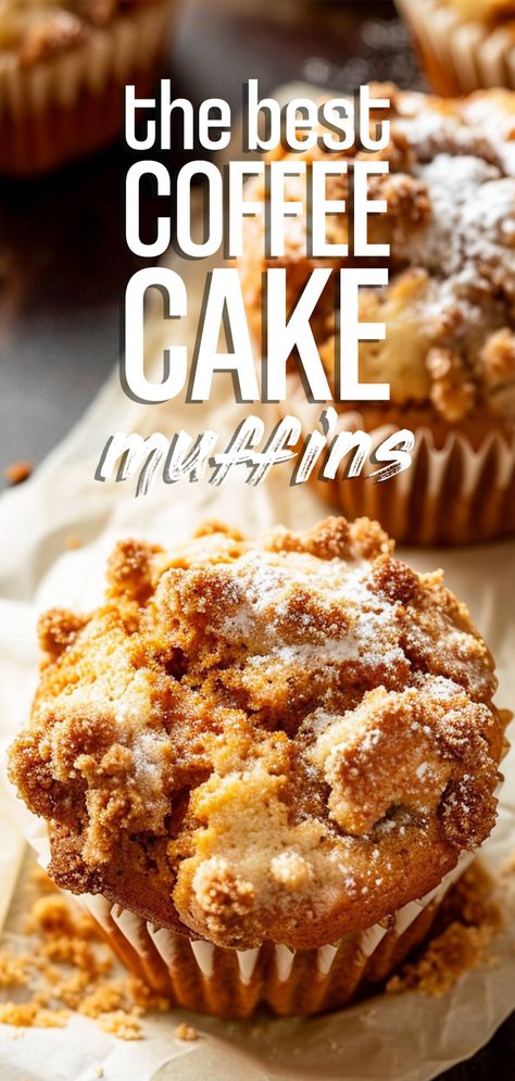 Coffee Cake Muffins [40 Minutes] – Chasety Copycat Costco Coffee Cake Muffins, The Best Muffins Ever, Coffee Cake From Scratch, Sheet Pan Coffee Cake Recipe, Cinnamon Swirl Muffins Coffee Cake, New York Coffee Cake, Best Coffee Cake Muffins, Microwave Coffee Cake, Toffee Muffins