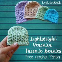 Free Crochet Premie Hat Patterns, Free Crochet Pattern For Preemie Hats, Crochet Premie Beanies, Preemie Beanies Crochet, Crochet Micro Preemie Hats Free Pattern, Crochet Premie Hats Free Pattern, Crochet Premie Hat Pattern, Premie Beanie Crochet Pattern Free, Prem Crochet Patterns Free