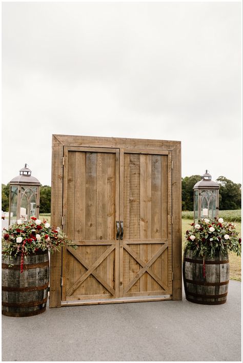 Door Isle Wedding, Outside Wedding Entrance Ideas, Doors For Bride To Walk Through, Outdoor Bride Entrance, Barn Doors Backdrop Birthday, Aisle Doors Wedding Entrance, Outside Wedding Doors Entrance, Boho Wedding Door Entrance, Fall Wedding Isles Decoration Outdoor