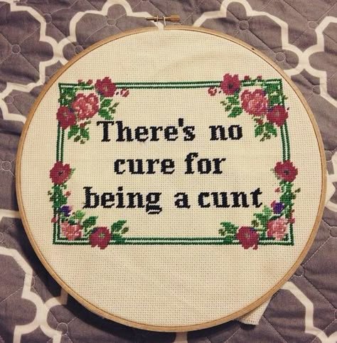 Unhinged Embroidery, Cross Stiching Ideas Unique, Cross Stiching Ideas, Cross Stitch Embroidery Patterns, Embroidery Patterns Ideas, Snitches Get Stitches, Stitch Witchery, Cross Stitch Quotes, Embroidery Tips