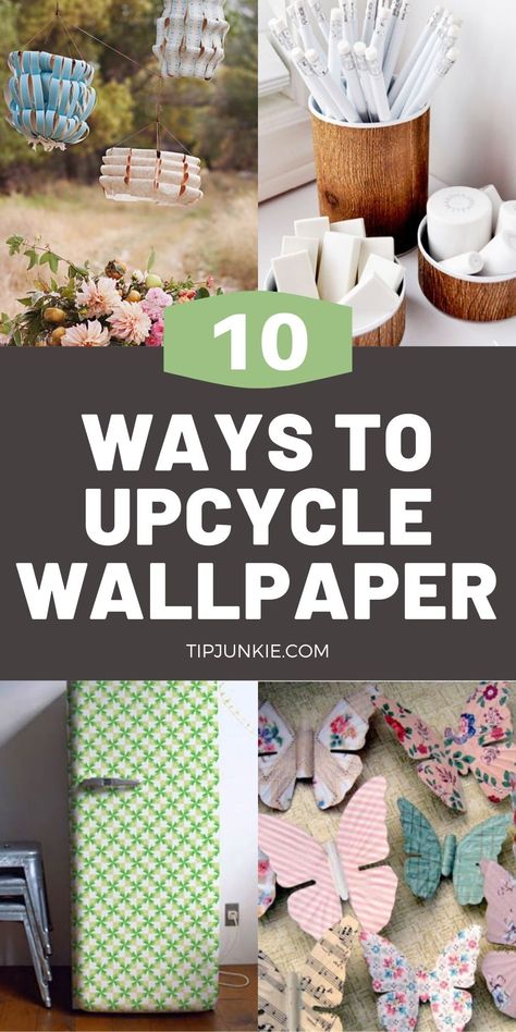 Wallpaper is such a fun crafting material that is cheap and easy to use! You’ll be blown away with these things to make with wallpaper that are perfect if you’re wondering what to do with leftover wallpaper. Find more on TIPJUNKIE.COM Crafts With Wallpaper Samples, Things To Do With Wallpaper, What To Do With Wallpaper Scraps, Mod Podge Wallpaper, Crafts With Wallpaper, What To Do With Leftover Wallpaper, Scrap Wallpaper Ideas, Wallpaper Samples Crafts, Wallpaper Scraps Projects