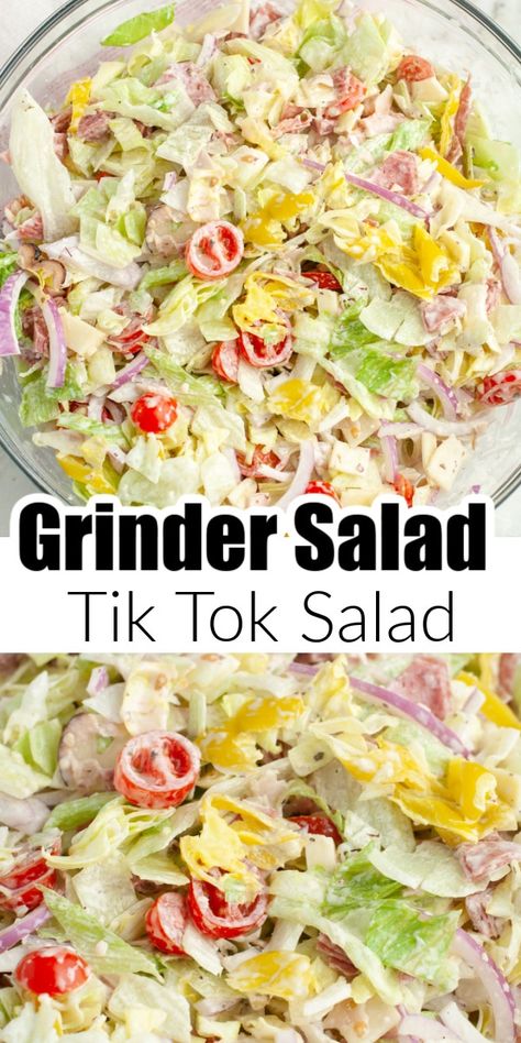 Grinder Salad, Resep Salad, Fresh Salad Recipes, Salad Pasta, Salad Dishes, Best Salad Recipes, Salad Side Dishes, Fresh Salads, Healthy Salads