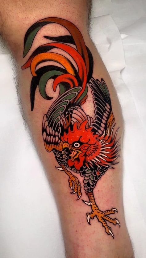 Tattoo Rooster, Sketches Traditional, Traditional Tattoo Animals, Zebra Tattoos, Chicken Tattoo, Rooster Tattoo, Traditional Style Tattoo, Rabbit Tattoos, Traditional Tattoo Sleeve