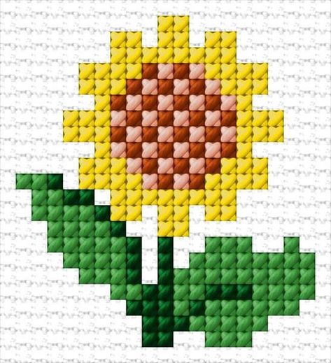 Cross Stitch Calculator, Cross Stitch Sunflower, Needlework Ideas, Hama Mini, Crochet Snowflake Pattern, Easy Cross Stitch Patterns, Embroidery Sampler, Needlework Crafts, Mini Cross Stitch