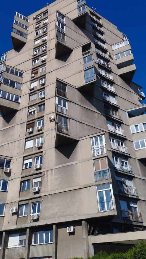 20 Communist-Era Brutalist Buildings in Belgrade - The Amazing Traveler Brutalist Architecture Soviet, Communist Buildings, Balkan Architecture, Belgrade Aesthetic, Balkan Aesthetic, Serbian Architecture, Soviet Architecture, Europe Architecture, Brutalist Buildings