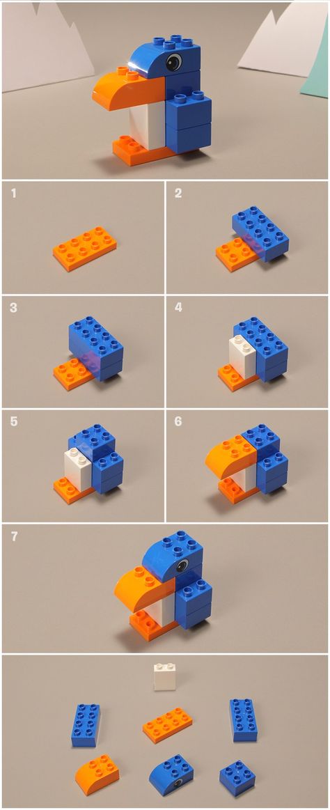 Lego Coding, Lego Duplo Animals, Diy Penguin, Lego Therapy, Lego Diy Crafts, Lego Basic, Easy Lego Creations, Origami Step By Step, Lego Club