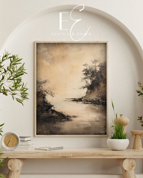 Wabi Sabi Landscape, Wabi Sabi Wall Decor, Japandi Wall Art, Wabi Sabi Wall, Wabi Sabi Wall Art, Japanese Wall Art, Nature Wall, Art Japonais, Neutral Wall Art