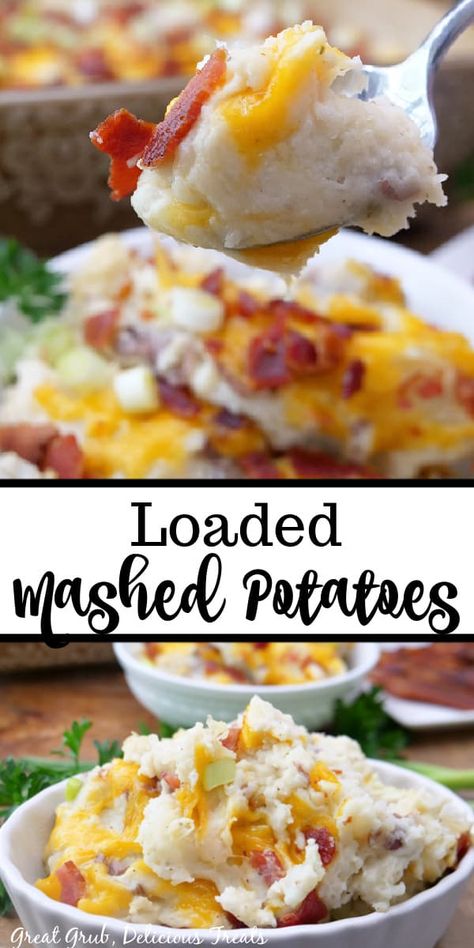 Loaded Mashed Potatoes are a hearty, delicious side dish recipe filled with all the classic flavors we love in loaded baked potatoes. Bacon Mashed Potatoes Recipe, Fully Loaded Mashed Potatoes, Easy Loaded Mashed Potatoes, Loaded Mashed Potato Casserole, Bacon Mashed Potatoes, Baked Mashed Potatoes, Mashed Potato Casserole, Easy Mashed Potatoes, Loaded Mashed Potatoes