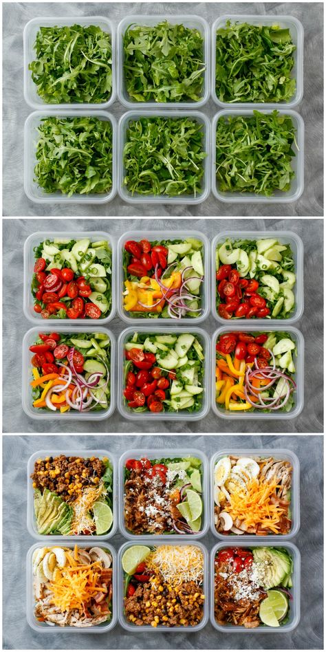 How To Eat Salad Everyday & LIKE IT! get the recipes at barefeetinthekitchen.com Different Types Of Salads, Types Of Salads, Salad Meal Prep, Salad Recipes For Dinner, Eat Salad, Meal Prep For The Week, Idee Pasto Sano, Carb Diet, Healthy Salad Recipes