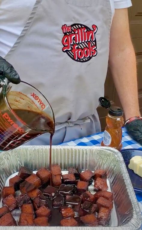 Burnt End Bologna Bites | GrillinFools Bologna Burnt Ends Oven, Bbq Bologna In Oven, Bologna Burnt Ends Smoker, Smoked Bologna Burnt Ends, Bologna Burnt Ends, Bologna Cake, Smoked Bologna, Bologna Recipes, Recipes Grill