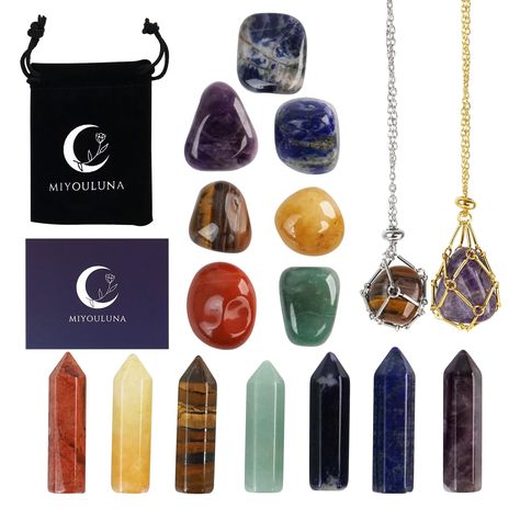 Chakra Guide, Necklace Holders, Energy Alignment, 7 Chakra Stones, Bethlehem Star, Crystal Wands, Spiritual Balance, Crystal Towers, 2 Necklace