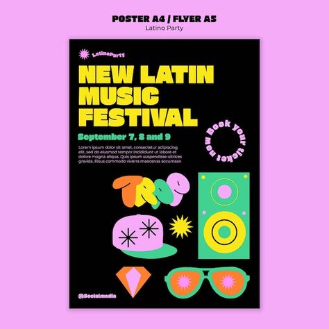 Festival Indie Vectors, Photos and PSD files | Free Download Latino Party, Indie Festival, Party Template, Latin Music, File Free, Psd Files, Free Psd, Music Festival, Graphic Resources