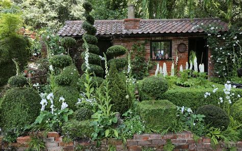 Garden Outbuilding Ideas, Brick Shed, Potted Garden, Rhs Chelsea Flower Show, Brick Garden, Topiary Garden, Garden Workshops, Garden Plans, Secret Gardens