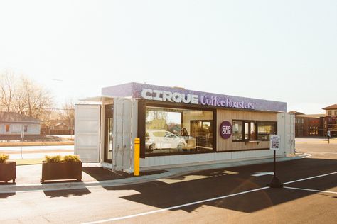 DRIVE-THRU COFFEE SHOP Shipping Container Coffee Shop Drive Thru, Drive Thru Coffee Shop Design, Drive Through Coffee Shop, Drive Thru Coffee Shop, Coffee Drive Thru, Coffee Shack, Drive Thru Coffee, Container Coffee Shop, Restaurant Plan