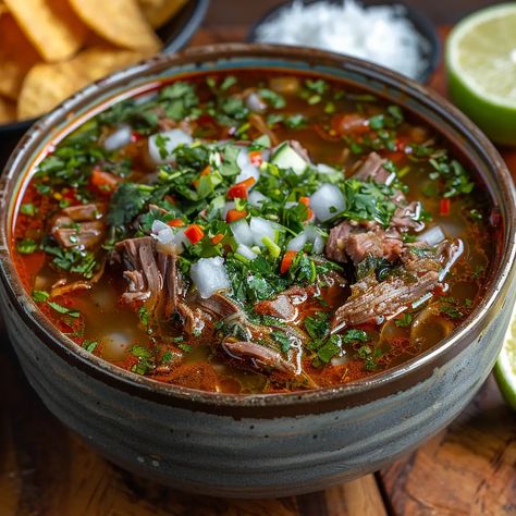 Traditional Mexican Birria, Goat Birria Recipe Mexican, Birria Soup Recipe, Birria Recipe Mexican Authentic, Mexican Meat Recipes, Birria Consome Recipe, New Mexican Food Recipes, Birria Tacos Recipe Crockpot, Birria Stew