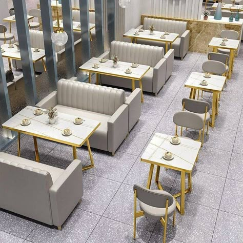 Restaurant Chairs And Tables Modern, Table Design For Restaurant, Cafe Sofa Design, Table Restaurant Design, Restaurant Sofa Design, Cafe Seating Ideas, Sofa For Restaurant, Cafe Table And Chairs, Restaurant Chairs And Tables