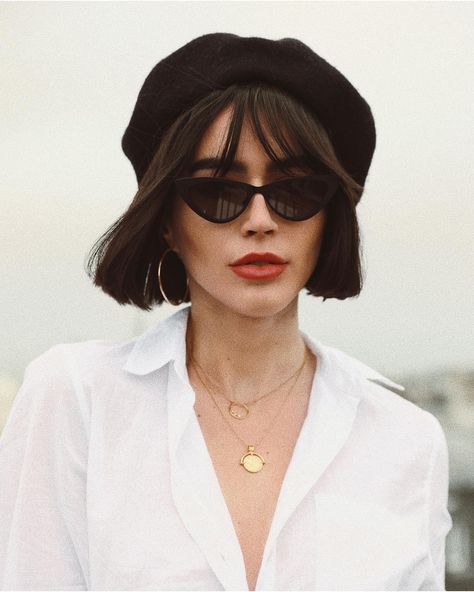 french bob Baret Outfit, How To Wear A Beret, Beret Outfit, Brittany Xavier, Moda Paris, Instagram Look, Grunge Hair, Short Bob Hairstyles, Stylish Hair