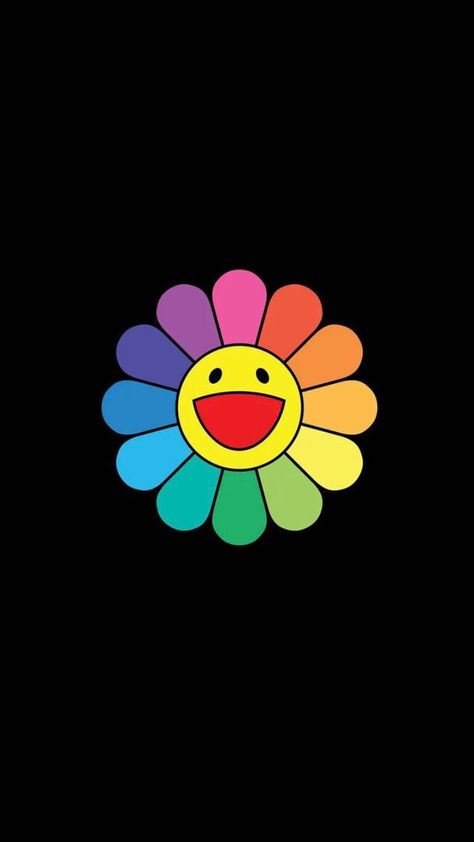 Smiling Flower Wallpaper, Wallpaper Funky, Kaws Iphone Wallpaper, Murakami Flower, Pretty Wallpaper Ipad, Kaws Wallpaper, Iphone Wallpaper Classy, Custom Ipad, Iphone Lockscreen Wallpaper