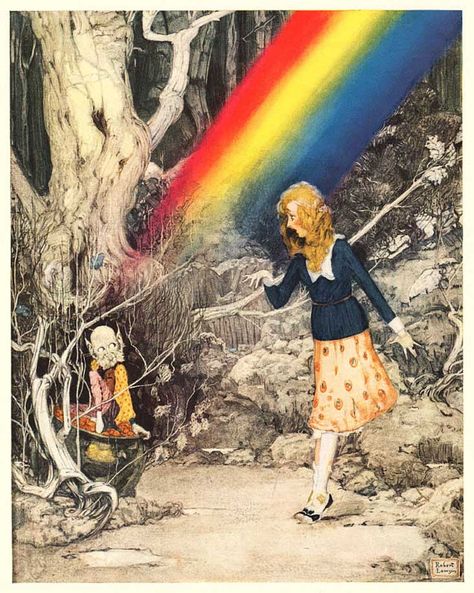 1921 Robert Lawson Art Print High Resolution by VintagePaperNow, $9.99 Electronic Picture Frame, Leprechaun Girl, Vintage Illustration Art, Cowboy Art, Pot Of Gold, Fantasy Aesthetic, Diy Prints, Digital Wall, Unique Wall Art