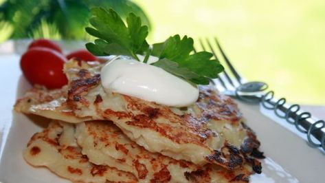 Swedish Potato Pancakes (Raggmunk) Recipe - Food.com Swedish Foods, Nordic Recipes, Swedish Cuisine, Swedish Pancakes, Potatoe Pancake Recipe, Scandinavian Recipes, Swedish Food, Swedish Dishes, Scandinavian Food