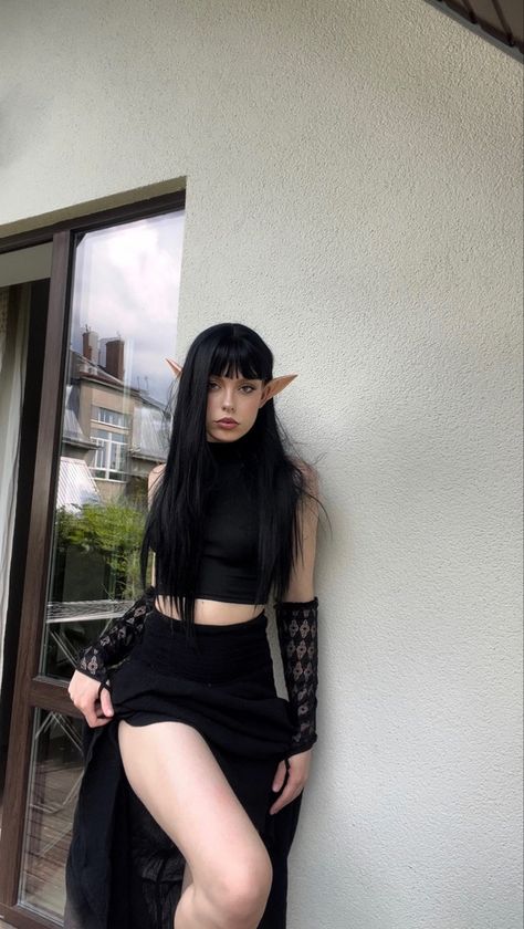 #cosplay manga girl anime fashion #cosplay #anime #girl #style #instagram #aesthetic #fashion anime cosplay girl with black hair pinterest #pinterest insta Elf Rave Outfit, Goth Elf Costume, Dark Elf Halloween Costume, Elf Cosplay Outfit, Elf Outfit Ideas, Elf Fairy Costume, Dark Elf Aesthetic, Dark Elf Costume, Dark Elf Cosplay