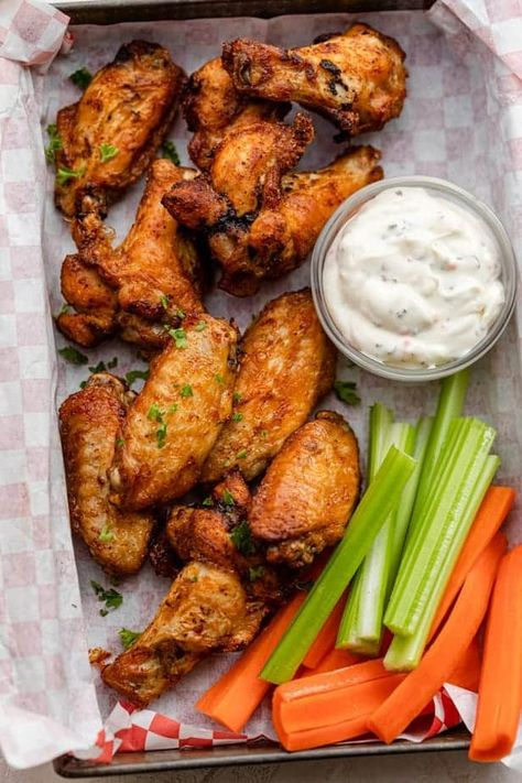 Air Fryer Chicken Wings {Quick + Crispy} - Feel Good Foodie Cooking Wings In Air Fryer, Airfry Wings Recipe, Air Fry Chicken Wings Crispy, Airfryer Wings Chicken, Oven Air Fried Chicken Wings, Airfry Chicken Wings Recipe, Air Fry Wings Recipe, Chicken Wing Marinade Air Fryer, Airfryer Chicken Wings Crispy