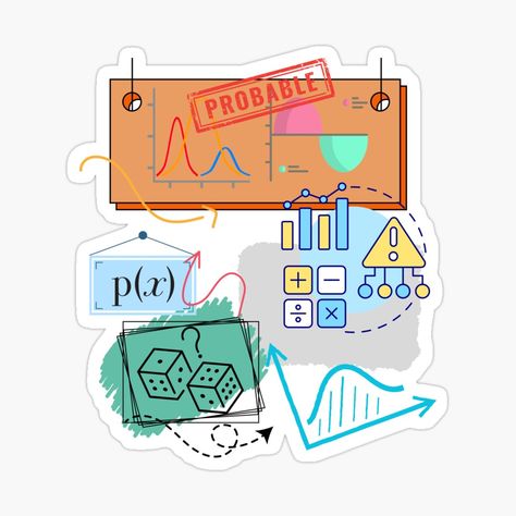 Statistics Stickers, Statistics Aesthetic, Mathematics Stickers, Mathematical Formulas, Mechanics Aesthetic, Probability Math, Probability And Statistics, Cool Laptop Stickers, Statistical Mechanics