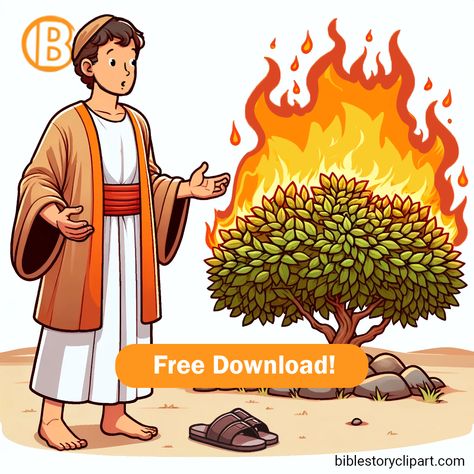 Moses and the Burning Bush Moses And The Burning Bush Activities, Moses Burning Bush Activity, Burning Bush Craft, Moses Burning Bush Coloring Page, Moses And Burning Bush, Burning Bush Bible, Moses Burning Bush, Moses And The Burning Bush, Bible Clipart