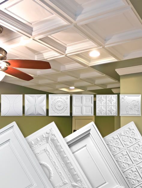 Suspended Ceiling Tiles Ideas, Decorative Drop Ceiling Ideas, Surface Mount Ceiling Tiles, Lay In Ceiling Tiles, Ceiling Ideas To Cover Popcorn Ceilings, Foam Ceiling Tiles Ideas, Vinyl Ceiling Tiles, Basement Ceiling Tiles Makeover, Ceilume Ceiling Tiles