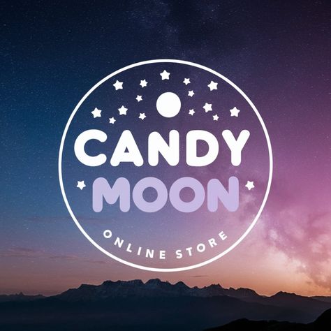 Ideogram Starry Sky, A Logo, Blue Purple, The Moon, Pink Blue, Lilac, Online Store, Candy, Moon